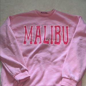 oversized pink malibu crew neck from shein